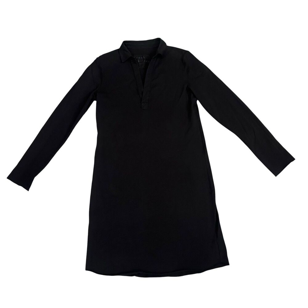 Frank & Eileen Nicole Henley Dress  Women S Stretch Cotton Long Sleeve Black